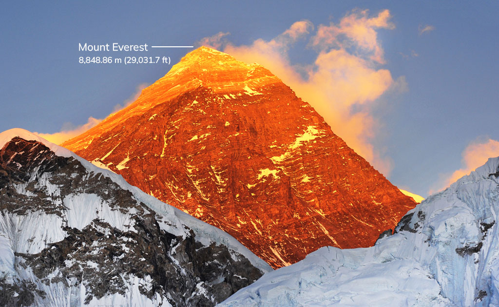 Sunset of Mount Everest During Everest Base Camp Trek 